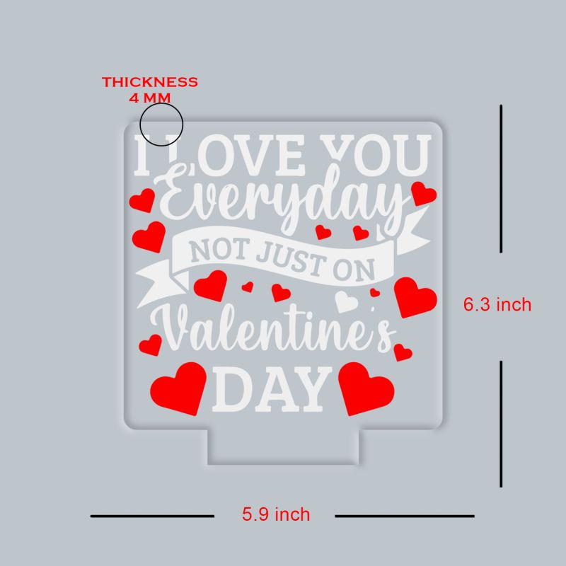 I Love You Everyday Not Just on Valentine's Day LED Night Light 7 Color Changing Light with Romantic Decor Lamp Couple Gift for Valentine's Day